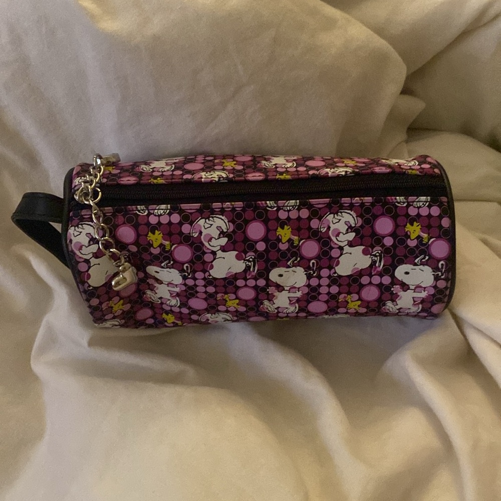 Purple Snoopy & Woodstock Makeup Bag / Pencil Bag